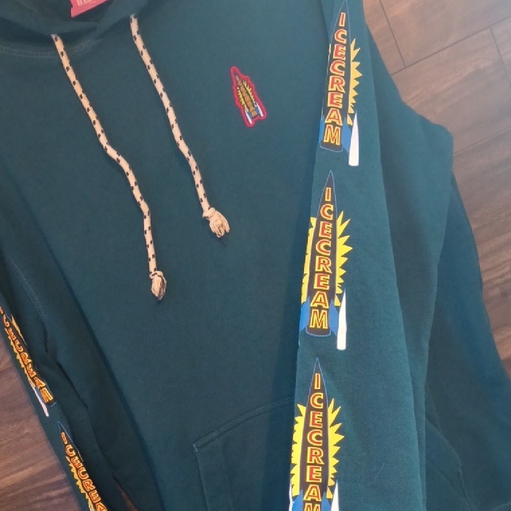 ICECREAM Billionaire Boys Club Teal Rocket Pullover Hoodie Y2K Streetwear - Picture 7 of 12